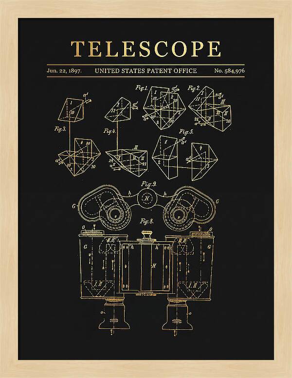 Telescope Binoculars Gold Patent Us584976