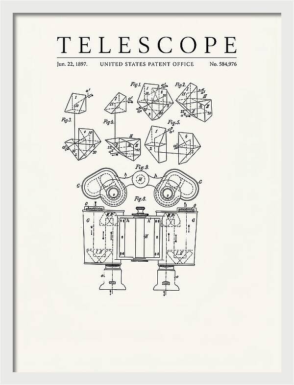 Telescope Binoculars Minimalist Patent Us584976