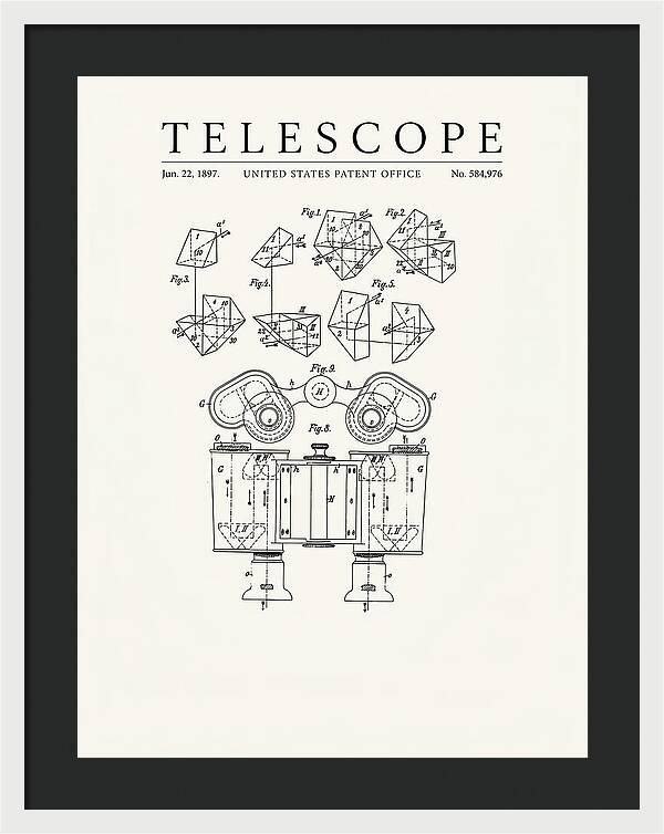 Telescope Binoculars Minimalist Patent Us584976