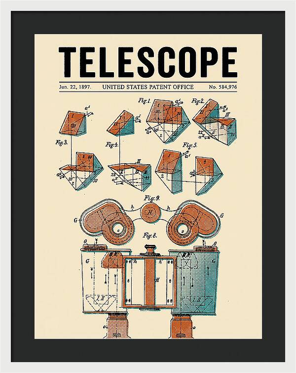 Telescope Binoculars Retro Patent Us584976