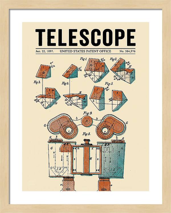 Telescope Binoculars Retro Patent Us584976