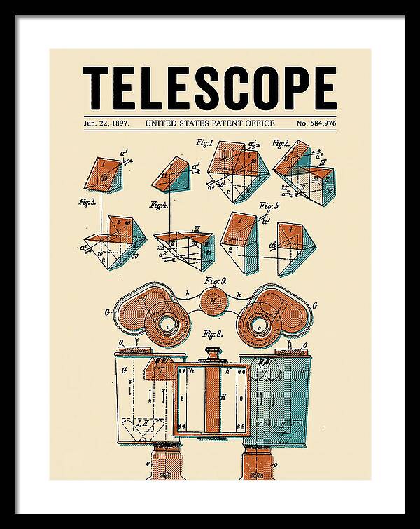 Telescope Binoculars Retro Patent Us584976