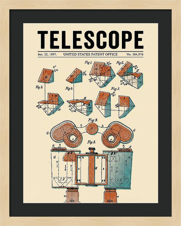 Telescope Binoculars Retro Patent Us584976