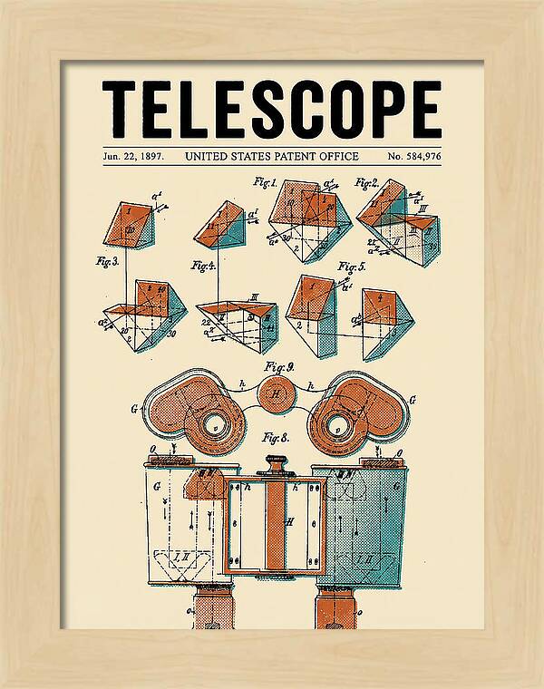 Telescope Binoculars Retro Patent Us584976