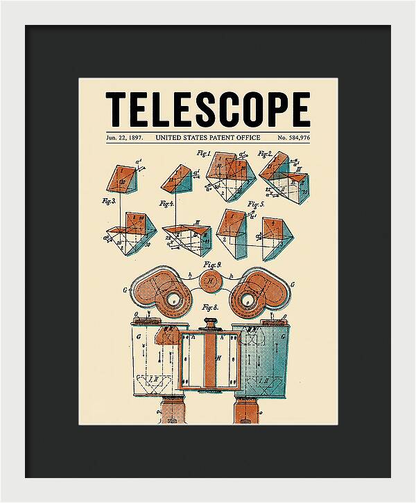 Telescope Binoculars Retro Patent Us584976