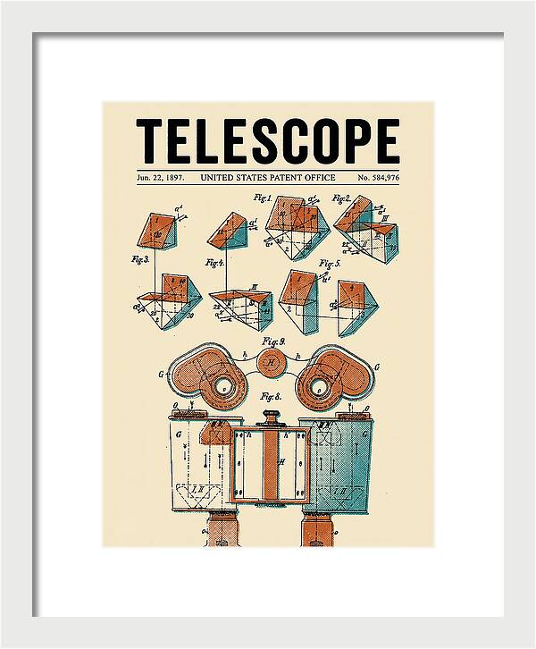 Telescope Binoculars Retro Patent Us584976