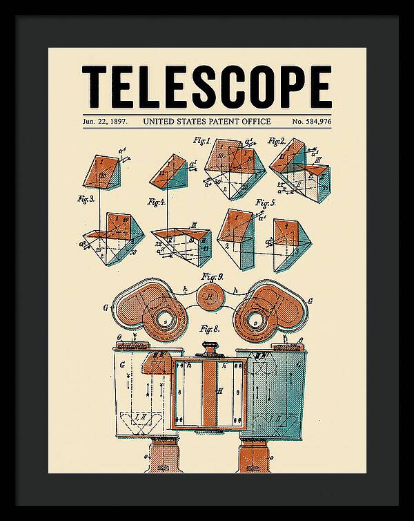 Telescope Binoculars Retro Patent Us584976