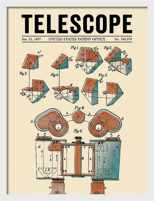 Telescope Binoculars Retro Patent Us584976