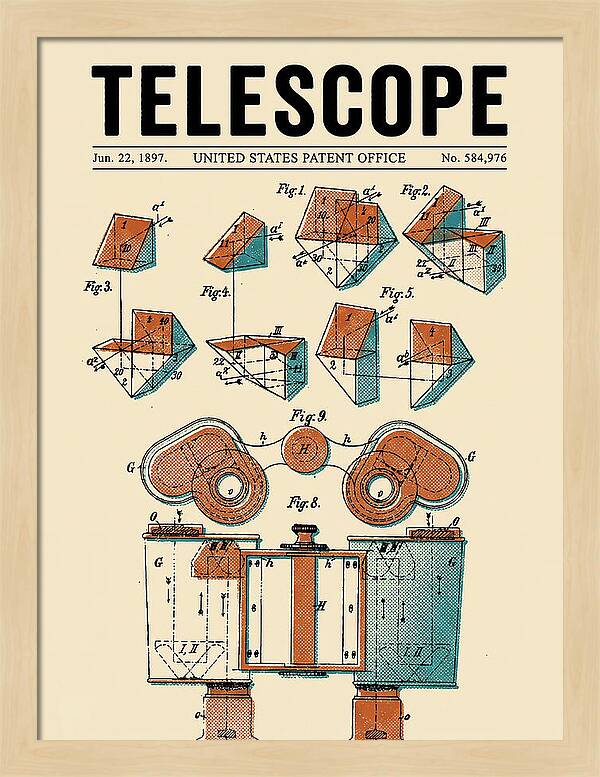 Telescope Binoculars Retro Patent Us584976