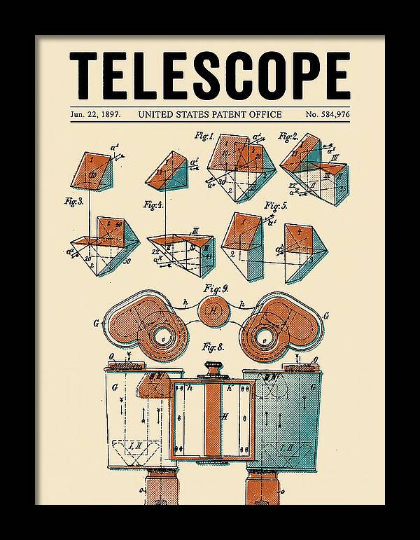 Telescope Binoculars Retro Patent Us584976