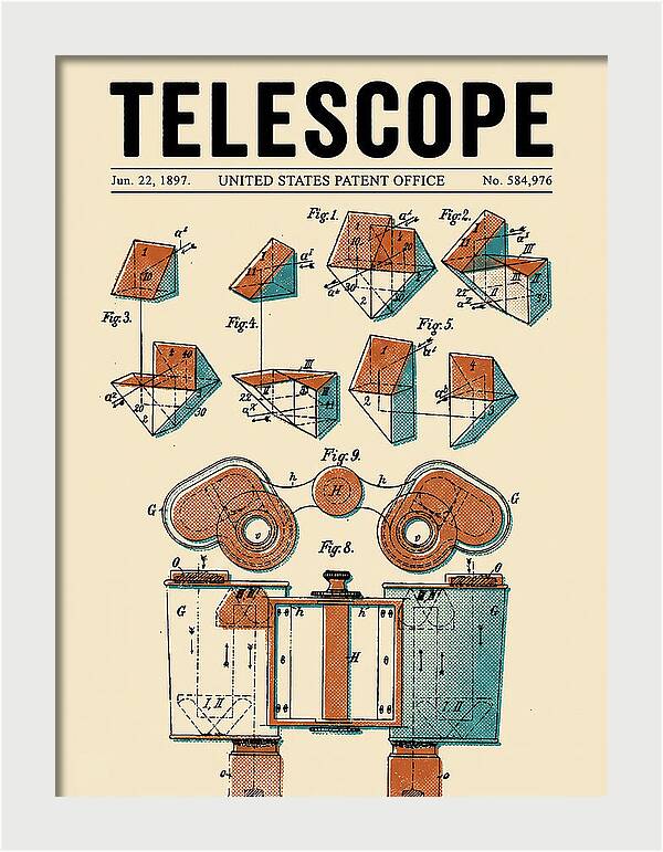 Telescope Binoculars Retro Patent Us584976