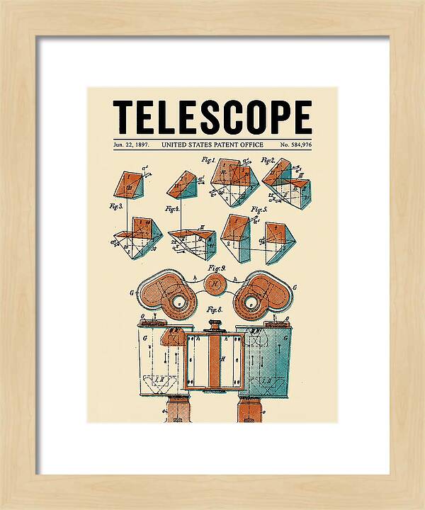 Telescope Binoculars Retro Patent Us584976