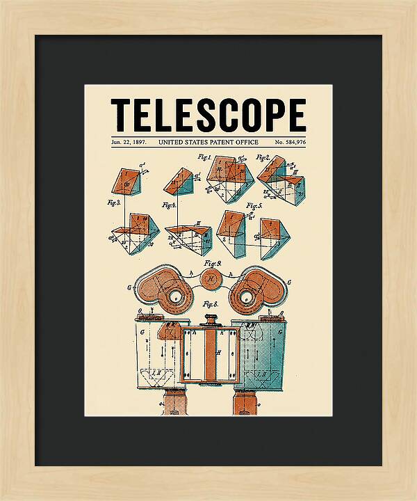 Telescope Binoculars Retro Patent Us584976