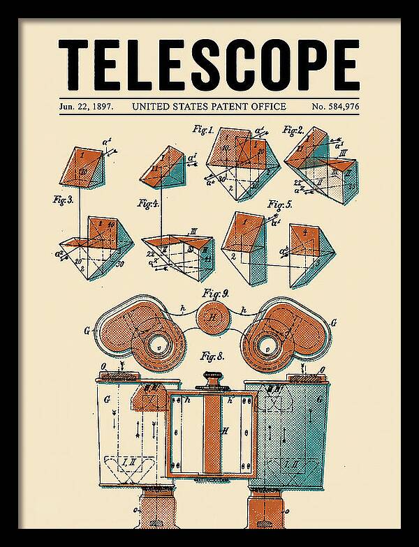 Telescope Binoculars Retro Patent Us584976