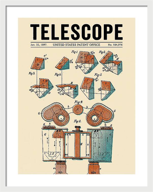 Telescope Binoculars Retro Patent Us584976