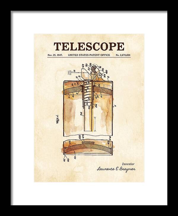 Telescope Watercolor Patent Us2670656