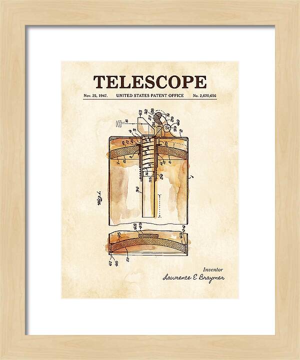 Telescope Watercolor Patent Us2670656