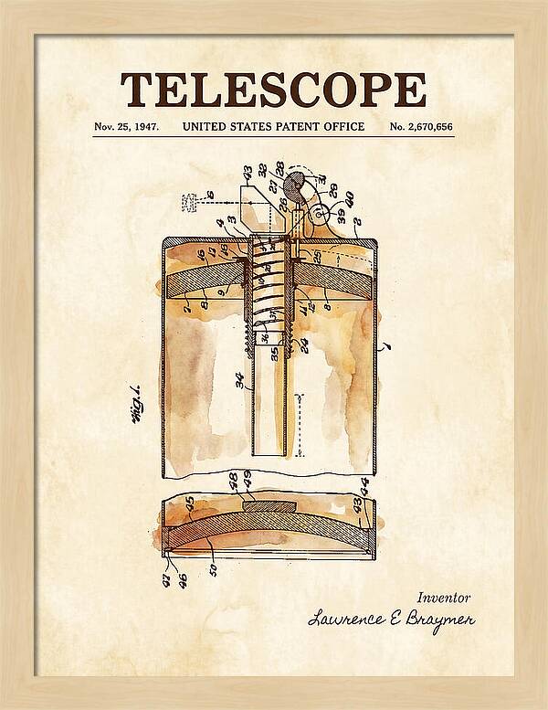 Telescope Watercolor Patent Us2670656
