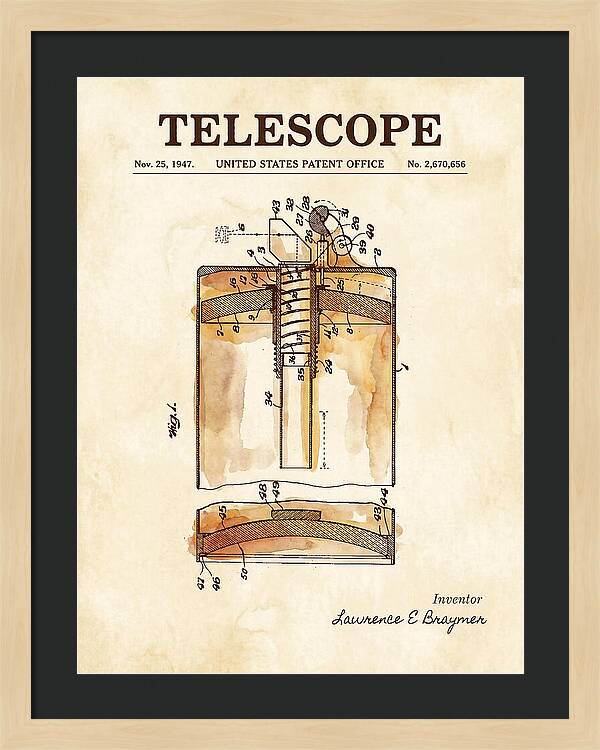 Telescope Watercolor Patent Us2670656