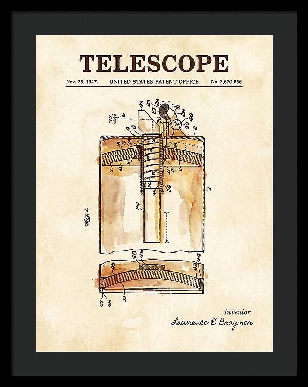 Telescope Watercolor Patent Us2670656