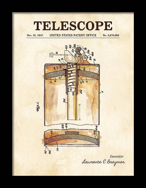 Telescope Watercolor Patent Us2670656