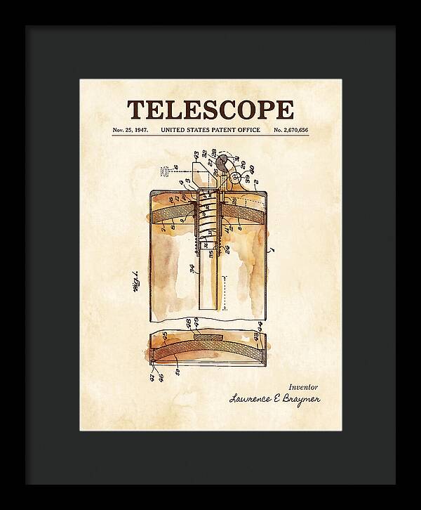 Telescope Watercolor Patent Us2670656