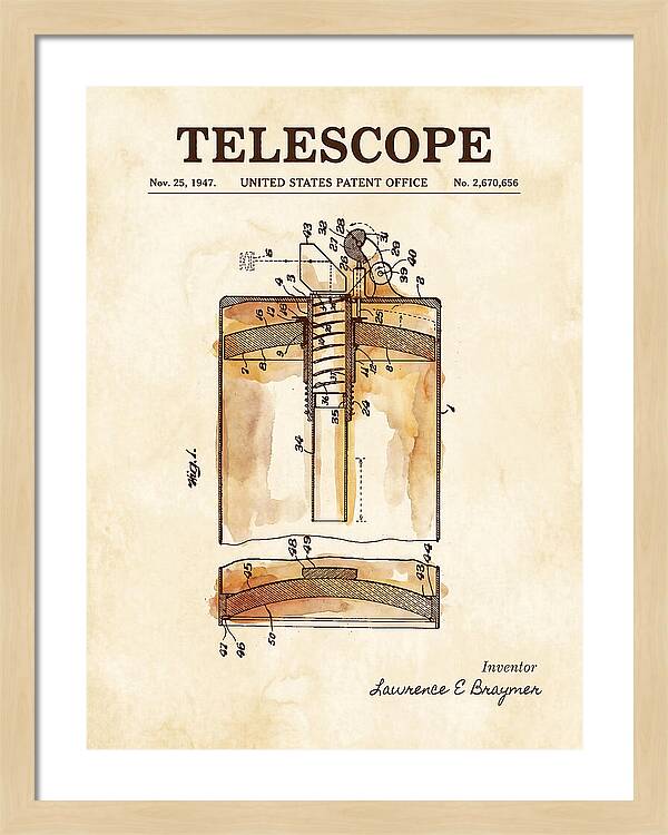 Telescope Watercolor Patent Us2670656