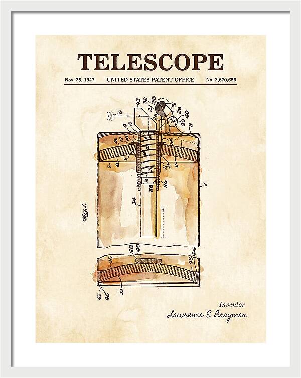Telescope Watercolor Patent Us2670656