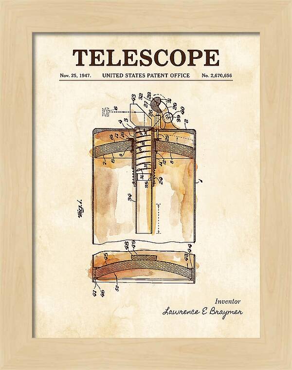 Telescope Watercolor Patent Us2670656