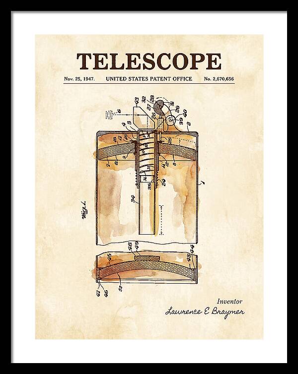 Telescope Watercolor Patent Us2670656