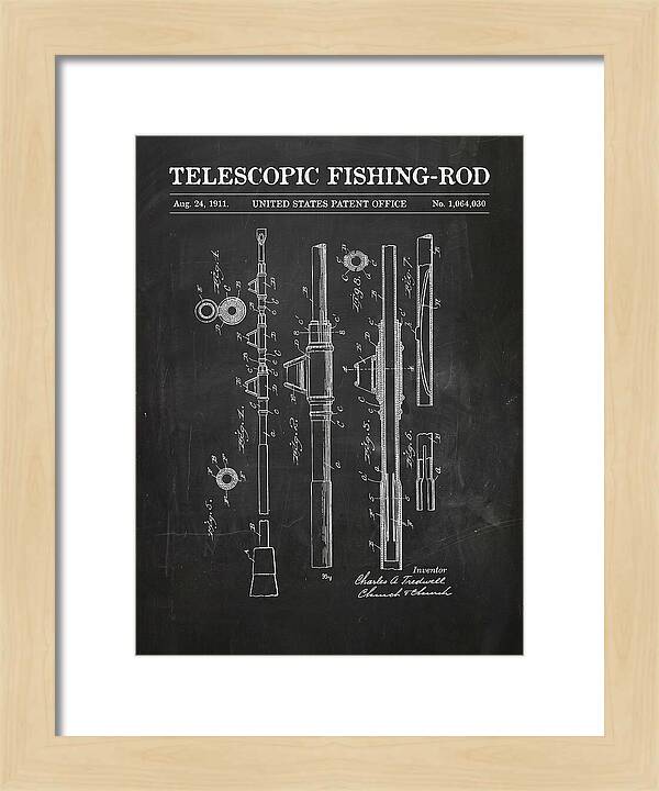 Telescopic Fishing Rod Chalkboard Patent Us1064030a