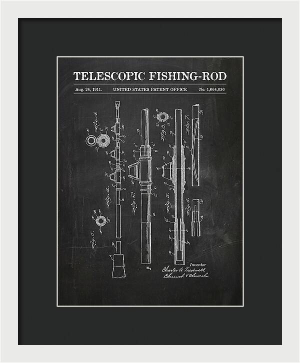 Telescopic Fishing Rod Chalkboard Patent Us1064030a