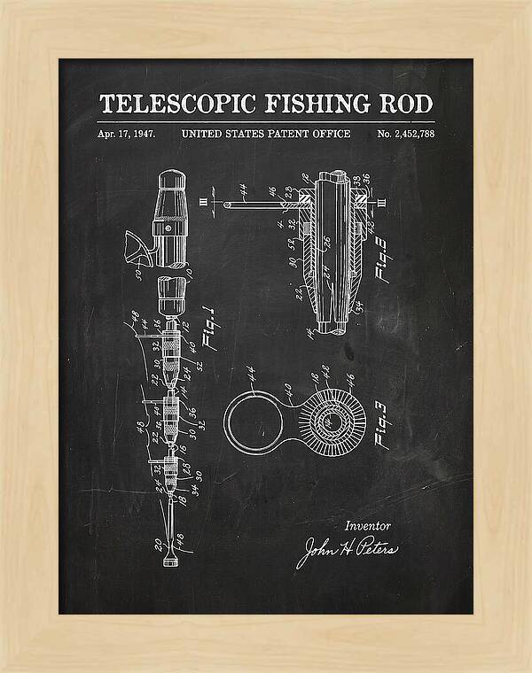 Telescopic Fishing Rod Chalkboard Patent Us2452788a