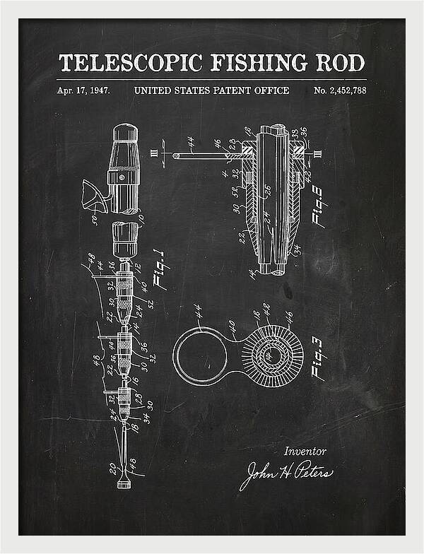Telescopic Fishing Rod Chalkboard Patent Us2452788a