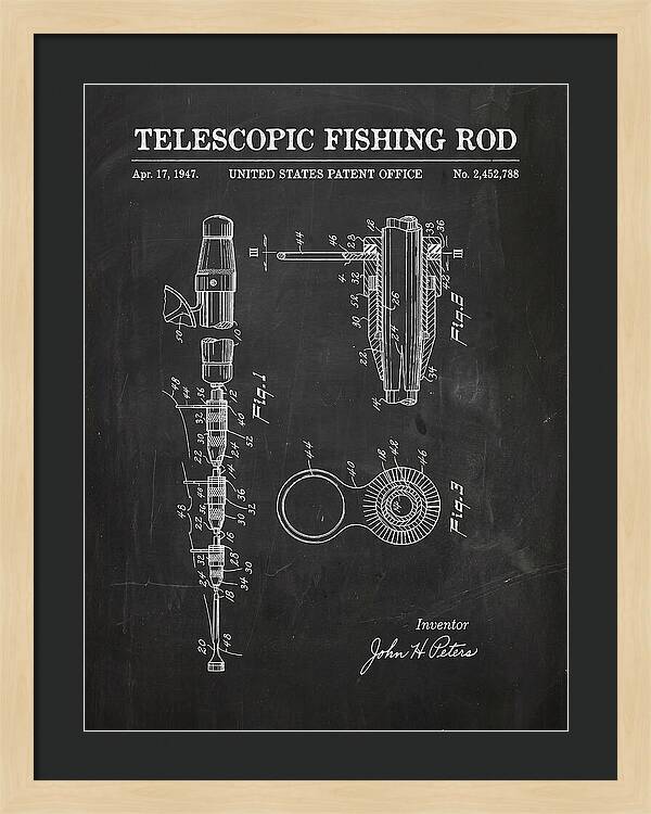 Telescopic Fishing Rod Chalkboard Patent Us2452788a
