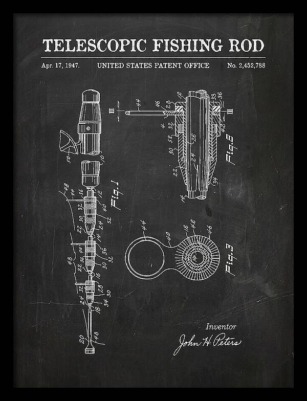 Telescopic Fishing Rod Chalkboard Patent Us2452788a