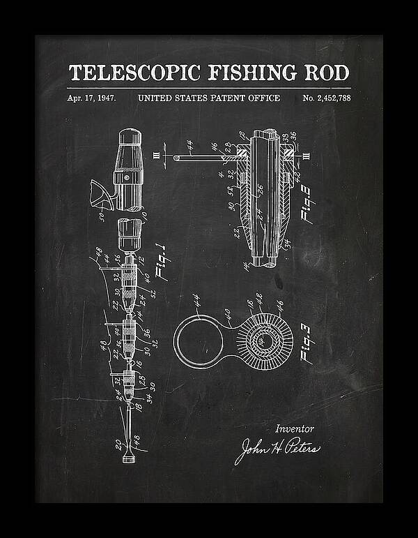 Telescopic Fishing Rod Chalkboard Patent Us2452788a