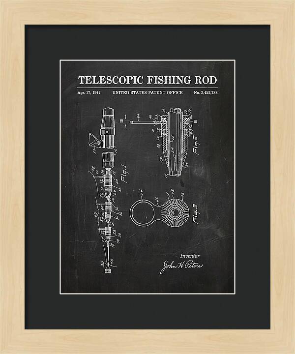 Telescopic Fishing Rod Chalkboard Patent Us2452788a