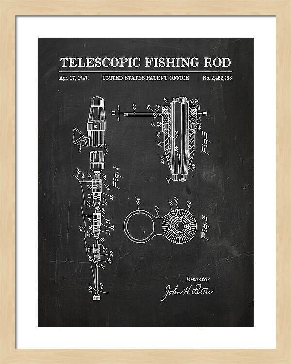 Telescopic Fishing Rod Chalkboard Patent Us2452788a