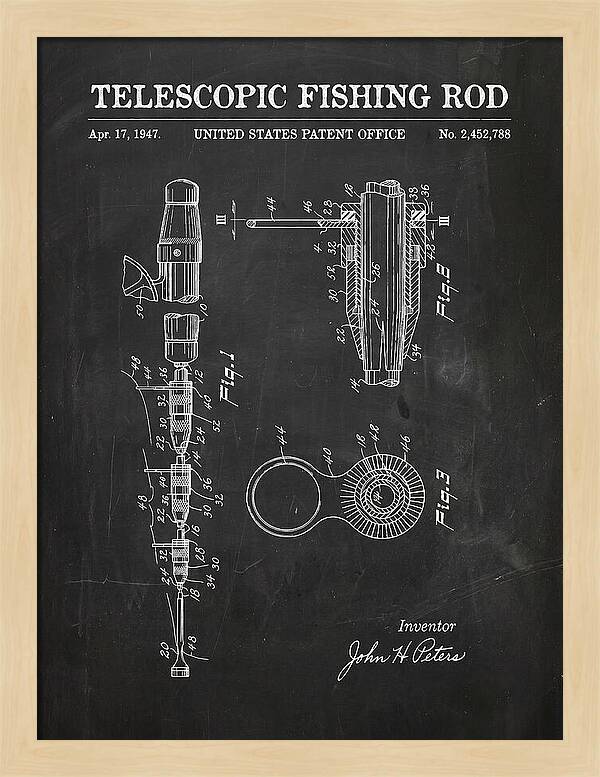 Telescopic Fishing Rod Chalkboard Patent Us2452788a