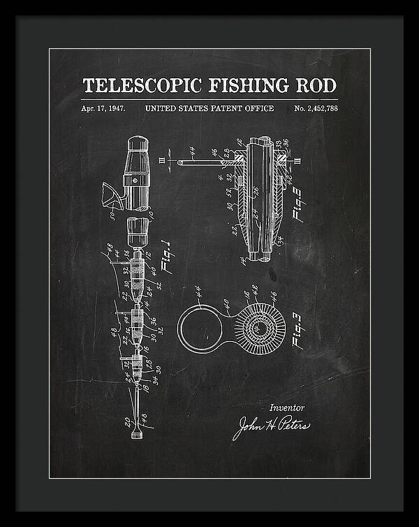 Telescopic Fishing Rod Chalkboard Patent Us2452788a