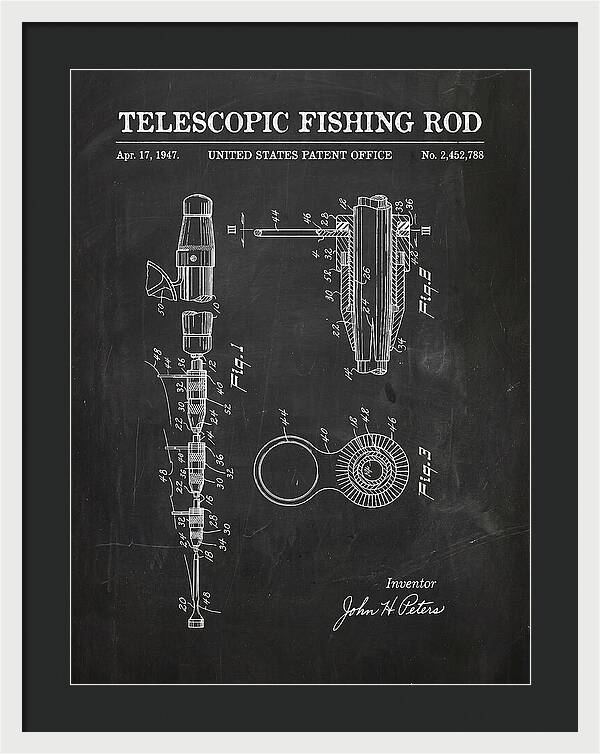 Telescopic Fishing Rod Chalkboard Patent Us2452788a