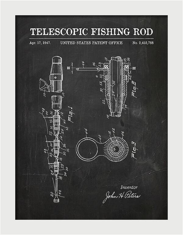 Telescopic Fishing Rod Chalkboard Patent Us2452788a