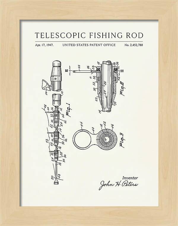 Telescopic Fishing Rod Minimalist Patent Us2452788a