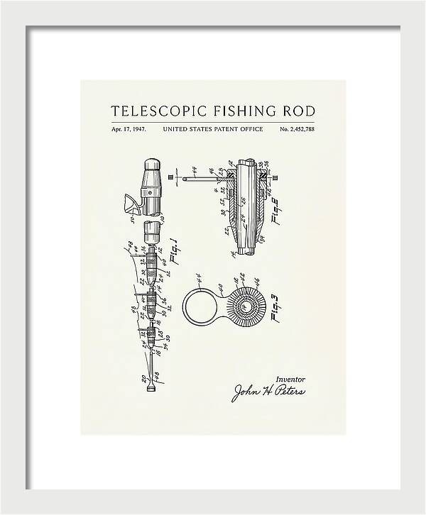 Telescopic Fishing Rod Minimalist Patent Us2452788a