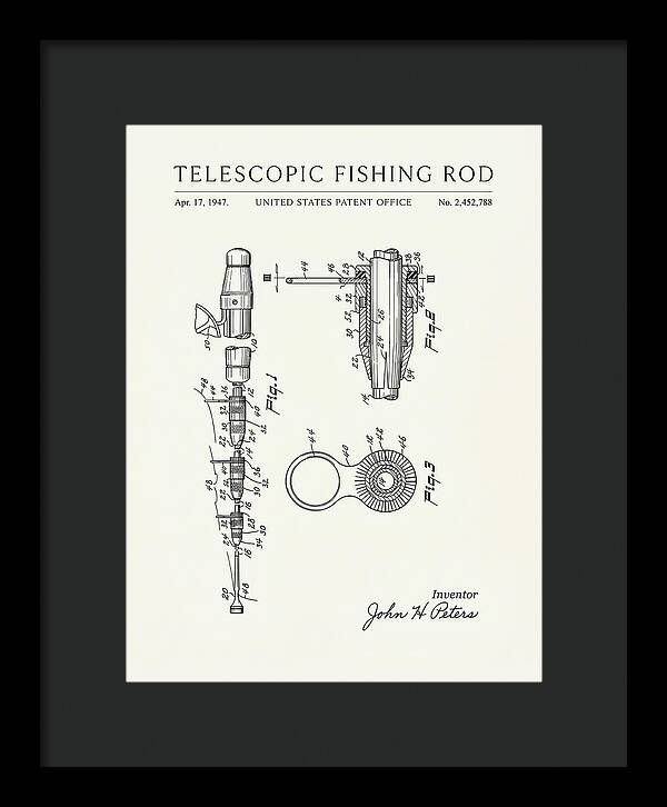 Telescopic Fishing Rod Minimalist Patent Us2452788a