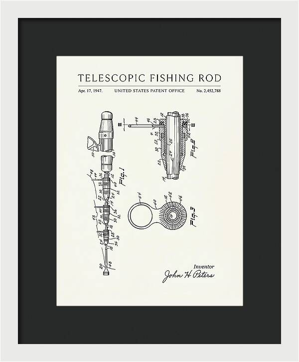 Telescopic Fishing Rod Minimalist Patent Us2452788a
