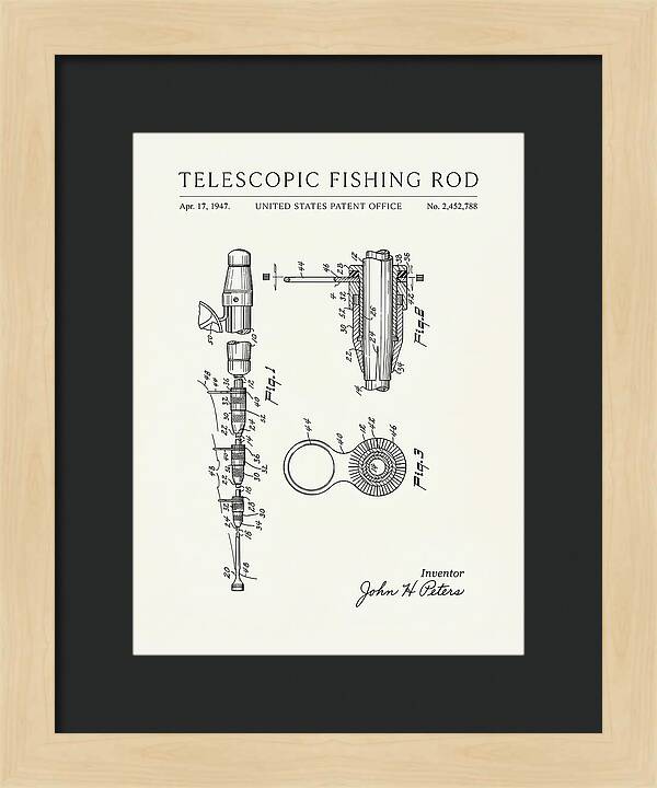 Telescopic Fishing Rod Minimalist Patent Us2452788a