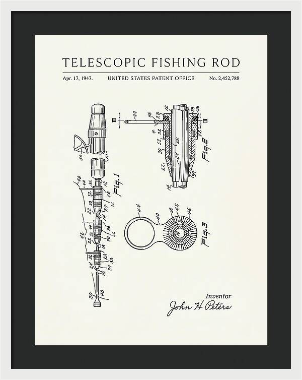 Telescopic Fishing Rod Minimalist Patent Us2452788a