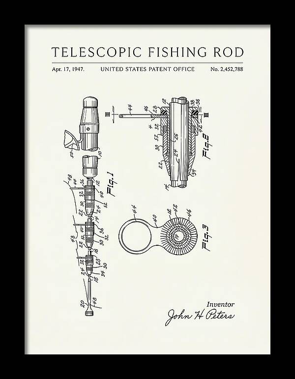 Telescopic Fishing Rod Minimalist Patent Us2452788a